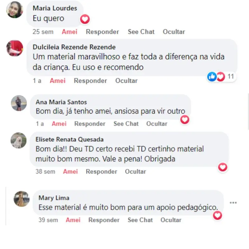 Mais depoimentos positivos